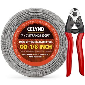Stainless Steel Cable for Railing - 600FT 1/8" T316 Wire Rope Cable for Deck Railings System Kit
