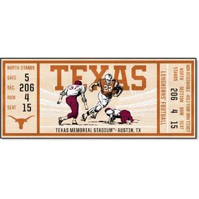 FANMATS 23172 NCAA - Texas Longhorns Ticket Design Runner Rug - 30in. x 72in. | Sports Fan Area Rug, Home Decor Rug and Tailgating Mat