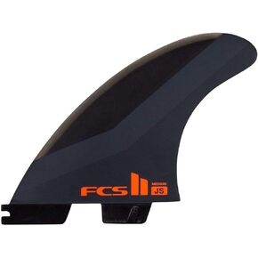 FCS 2 JS PC Tri-Fin Set Charcoal-Red M