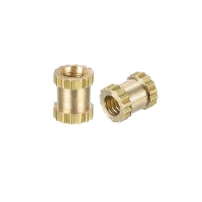 uxcell Knurled Insert Nuts - 200Pcs M2 x 3mm Length x 3.2mm OD Female Thread Brass Threaded Insert Embedment Nut for 3D Printer