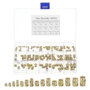 uxcell Knurl Thread Insert Nuts - M2/M3/M4/M5/M6 5 Values Metric Brass Female Thread Knurled Nuts Threaded Insert Embedment Nuts Hydraulic Welded for 3D Printing, Pack of 300