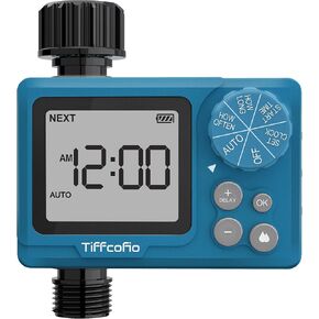 Sprinkler Timer Outdoor, Digital Pogrammable Water Timer for Garden Hose, Irrigrtion Timer with Rain Delay and Manual Mode