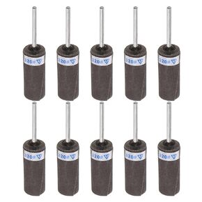 HARFINGTON 10pcs Abrasive Sandpaper Rolls 320 Grit 2.35mm Shank Sanding Drums Sleeves Cylinder Grinding Head for Woodworking Glass Metal Polishing