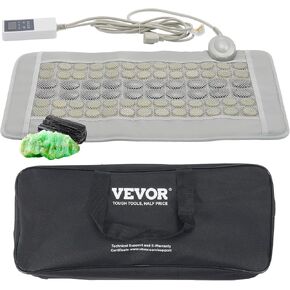 VEVOR Far Infrared Heating Pad for Full Body, 96 Natural Jade & 72 Tourmaline Stone Heating Pad for Back Shoulder Leg, 103-159 ℉ Heating Mat with Smart Controller & Auto-Off (Large 70.8" x 23.78")