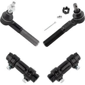 4Pcs Inner Outer Tie Rod End + Tie Rod Adjusting Sleeves Left Driver Right Passenger Fit For Dodge Ram 1500 2000-2001, For Dodge Ram 2500 3500 2000-2002 4WD RWD Replace# ES3526 ES3527 ES2012