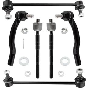 6Pcs Suspension Kit Front Stabilizer Bar End Link Sway Bar Links + Inner Outer Tie Rod Ends Set Fit For Toyota Camry 2007 2008 2009 2010 2011 Sedan Replace# K750123 ES80602 ES80603 EV800306