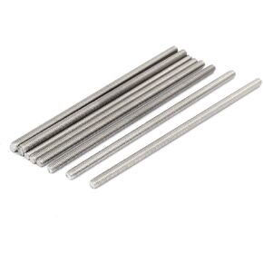 uxcell M5 x 130mm 304 Stainless Steel Fully Threaded Rod Bar Studs Silver Tone 10 Pcs