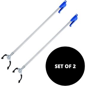Premium Aluminium Ergonomic Lightweight Grabber Reacher Tool for Trash Pick up - Debris Nabber Trash Grabber - Arm Extension - 37" inches 2 Pack