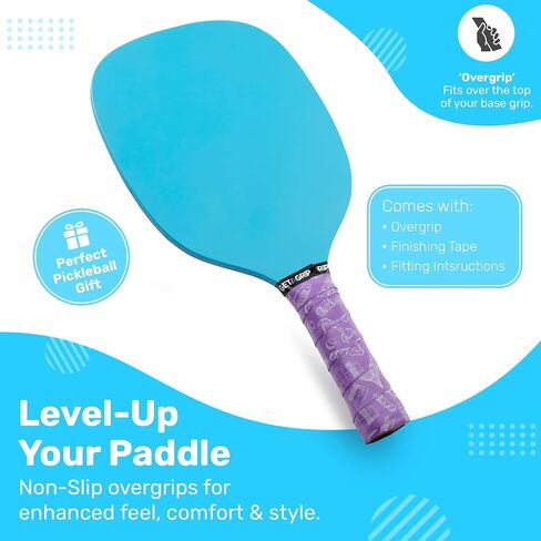 Get A Grip Pickleball Paddle Grip Tape - Anti-Slip/Moisture Wicking Pickleball Overgrips - Precut Pickleball Paddle Wrap Grip Tape in Saudi Arabia