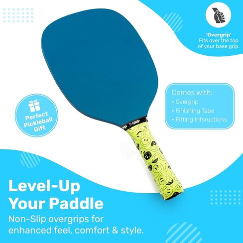 Get A Grip Pickleball Paddle Grip Tape - Anti-Slip/Moisture Wicking Pickleball Overgrips - Precut Pickleball Paddle Wrap Grip Tape in Saudi Arabia