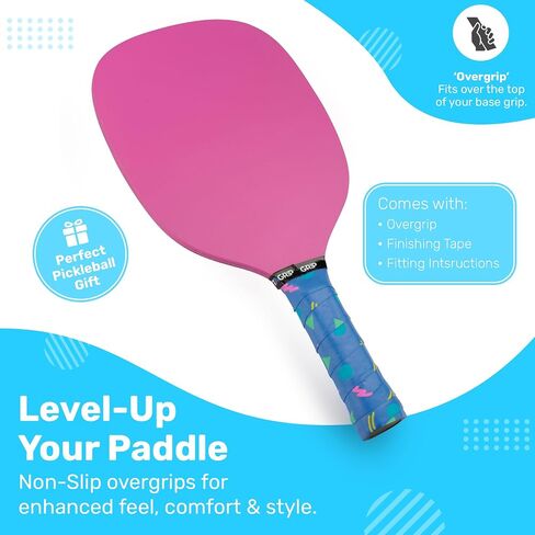 Get A Grip Pickleball Paddle Grip Tape - Anti-Slip/Moisture Wicking Pickleball Overgrips - Precut Pickleball Paddle Wrap Grip Tape in Saudi Arabia