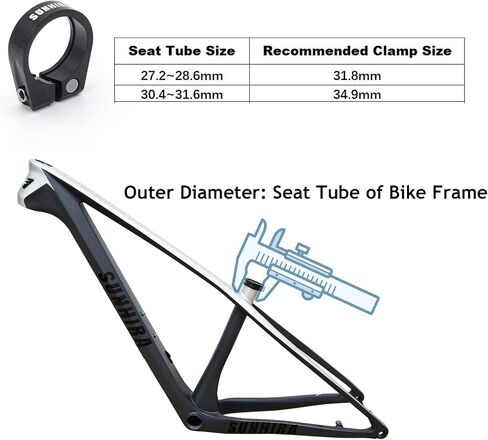 Black Bike Seat Post Clamps Tube Clip Quick Release Aluminium Alloy For Bicycle Saddle Post Parts 31.8mm 34.9mm 40.8mm (Black 31.8mm) in Saudi Arabia