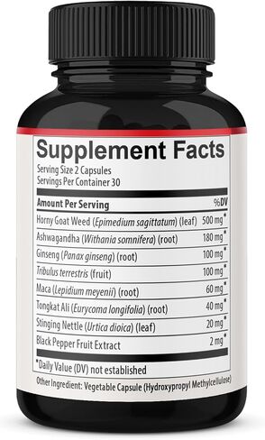BMVINVOL (2 Packs) Horny Goat Weed Capsules with Panax Ginseng, Tribulus, Ashwagandha, Maca, Tongkat Ali - 120 Capsules for 2 Month Supply in Saudi Arabia