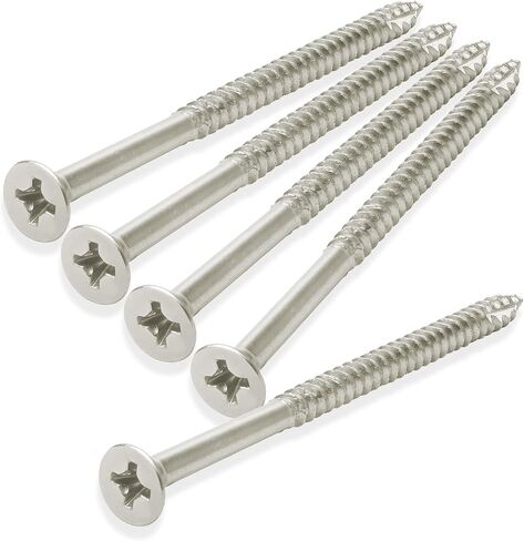 Cauldham Satin Nickel Wood Screws #9 x 3 Inch for Door Hinges - 25 Pack in Saudi Arabia