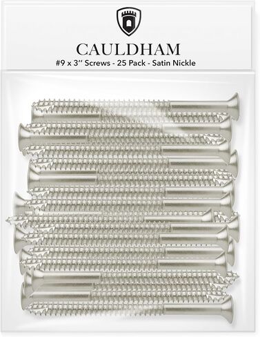 Cauldham Satin Nickel Wood Screws #9 x 3 Inch for Door Hinges - 25 Pack in Saudi Arabia