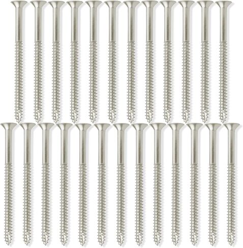 Cauldham Satin Nickel Wood Screws #9 x 3 Inch for Door Hinges - 25 Pack in Saudi Arabia