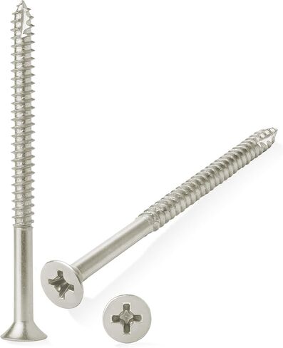 Cauldham Satin Nickel Wood Screws #9 x 3 Inch for Door Hinges - 25 Pack in Saudi Arabia