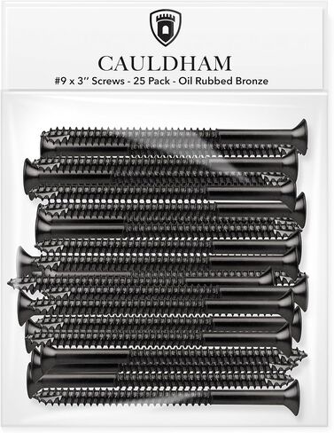 Cauldham Satin Nickel Wood Screws #9 x 3 Inch for Door Hinges - 25 Pack in Saudi Arabia