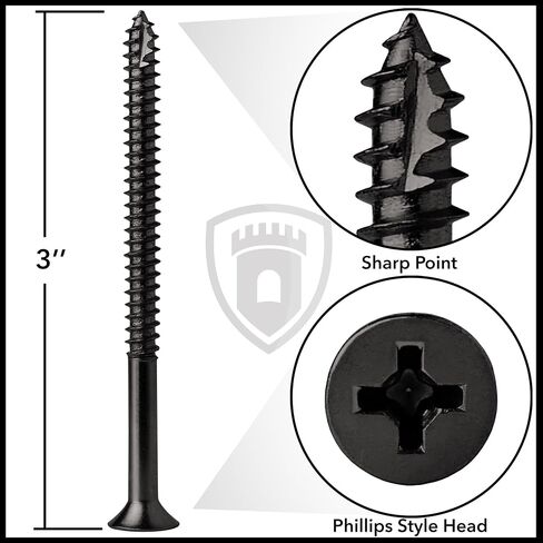 Cauldham Satin Nickel Wood Screws #9 x 3 Inch for Door Hinges - 25 Pack in Saudi Arabia
