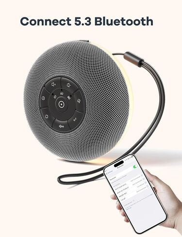 آلة صوت محمولة للنوم للبالغين تعمل بالبطارية مع مكبر صوت بلوتوث وإضاءة ليلية 39 صوتًا مهدئًا و15 مستوى صوت و3 وظائف ذاكرة مؤقت لمكتب غرفة النوم in Kuwait