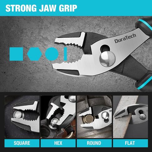 DURATECH 6 Inch Slip Joint Pliers, Small Pliers with Comfortable TPR Handle, Pliers Tool Forged from High Carbon Steel, Swivel Rivet, Pliers for Tightening, Loosening and Gripping Nuts and Bolts in Saudi Arabia