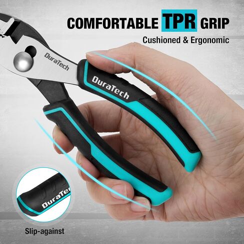 DURATECH 6 Inch Slip Joint Pliers, Small Pliers with Comfortable TPR Handle, Pliers Tool Forged from High Carbon Steel, Swivel Rivet, Pliers for Tightening, Loosening and Gripping Nuts and Bolts in Saudi Arabia