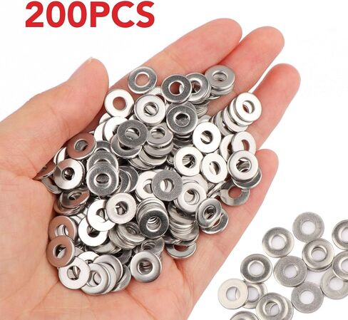 200pcs #6 x 3/8'' Washers 304 Stainless Steel Flat Washers Universal Metal Washers in Kuwait