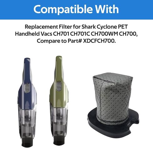 10 عبوات من فلاتر CH701 من ANBOO بديلة للمكانس الكهربائية المحمولة باليد من Shark Cyclone PET CH701، CH701C، CH700WM، CH700، قطعة بديلة # XDCFCH700 in Kuwait