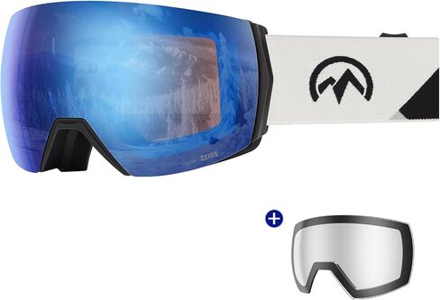 عدسة OutdoorMaster Ultra Ski Goggles من ZEISS، نظارات OTG على الجليد ذات رؤية واسعة مضادة للضباب، عدسة قابلة للتبديل، نظارات ثلجية in Saudi Arabia