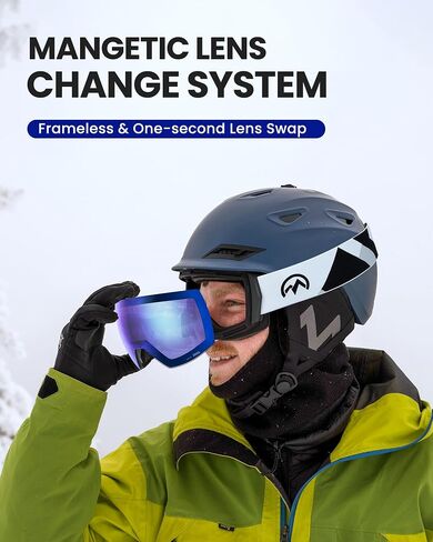 عدسة OutdoorMaster Ultra Ski Goggles من ZEISS، نظارات OTG على الجليد ذات رؤية واسعة مضادة للضباب، عدسة قابلة للتبديل، نظارات ثلجية in Saudi Arabia