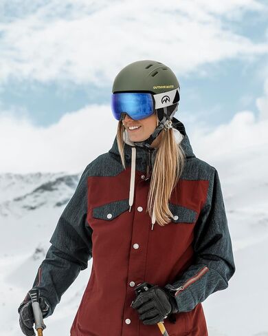 عدسة OutdoorMaster Ultra Ski Goggles من ZEISS، نظارات OTG على الجليد ذات رؤية واسعة مضادة للضباب، عدسة قابلة للتبديل، نظارات ثلجية in Saudi Arabia
