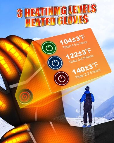 Heated Gloves for Men & Women, 5000mAh Battery Powered Electric Gloves, Rechargeable Heated Work Gloves, Waterproof Outdoor Winter Warm Heated Gloves Hand Warmers for Cycling Skiing Hiking Hunting in Saudi Arabia