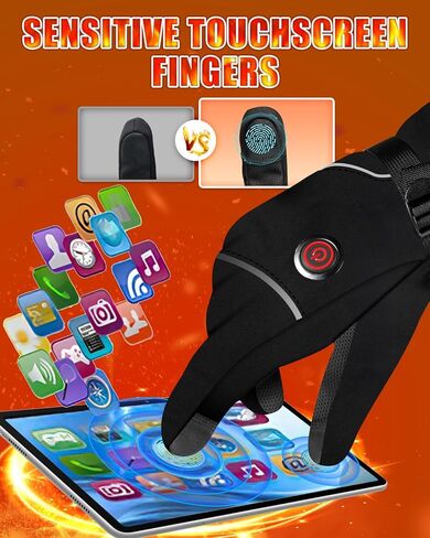 Heated Gloves for Men & Women, 5000mAh Battery Powered Electric Gloves, Rechargeable Heated Work Gloves, Waterproof Outdoor Winter Warm Heated Gloves Hand Warmers for Cycling Skiing Hiking Hunting in Saudi Arabia