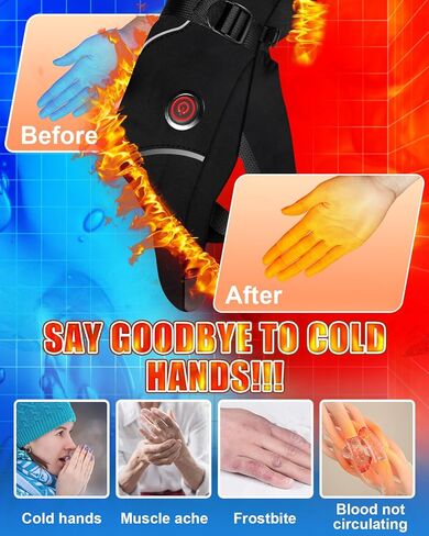 Heated Gloves for Men & Women, 5000mAh Battery Powered Electric Gloves, Rechargeable Heated Work Gloves, Waterproof Outdoor Winter Warm Heated Gloves Hand Warmers for Cycling Skiing Hiking Hunting in Saudi Arabia
