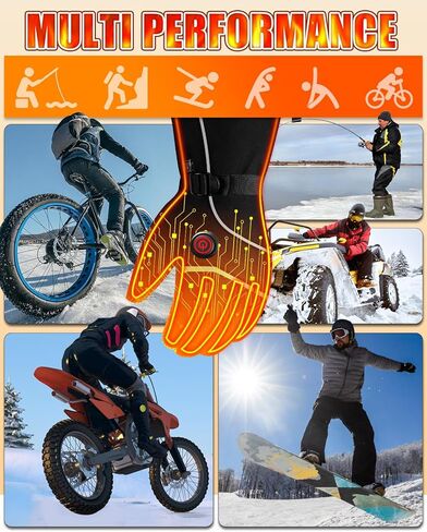 Heated Gloves for Men & Women, 5000mAh Battery Powered Electric Gloves, Rechargeable Heated Work Gloves, Waterproof Outdoor Winter Warm Heated Gloves Hand Warmers for Cycling Skiing Hiking Hunting in Saudi Arabia