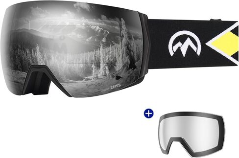 عدسة OutdoorMaster Ultra Ski Goggles من ZEISS، نظارات OTG على الجليد ذات رؤية واسعة مضادة للضباب، عدسة قابلة للتبديل، نظارات ثلجية in Saudi Arabia