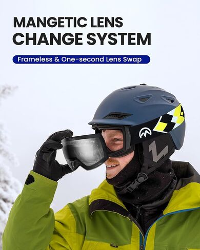 عدسة OutdoorMaster Ultra Ski Goggles من ZEISS، نظارات OTG على الجليد ذات رؤية واسعة مضادة للضباب، عدسة قابلة للتبديل، نظارات ثلجية in Saudi Arabia
