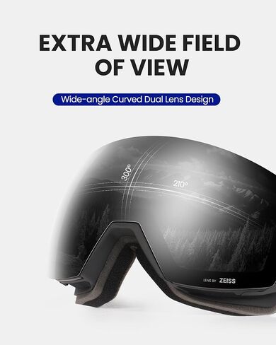 عدسة OutdoorMaster Ultra Ski Goggles من ZEISS، نظارات OTG على الجليد ذات رؤية واسعة مضادة للضباب، عدسة قابلة للتبديل، نظارات ثلجية in Saudi Arabia