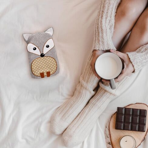 Bodico Warm and Cozy Novelty Wolf Hot Water Bottle, 1L, Grey in Saudi Arabia