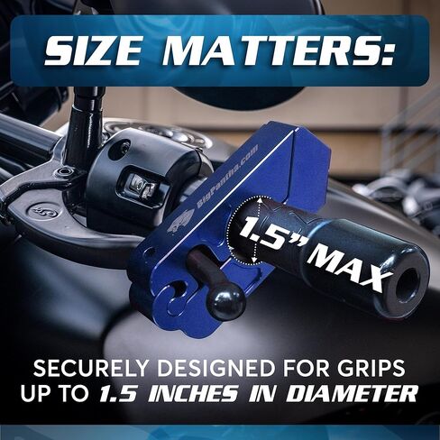 Upgraded Motorcycle Lock - A Grip/Throttle/Brake/Handlebar Lock to Secure a Bike, Scooter, Moped or ATV in Under 5 Seconds! (Black). Bonus - Custom Holster for Easy Storage & Carriage in Kuwait