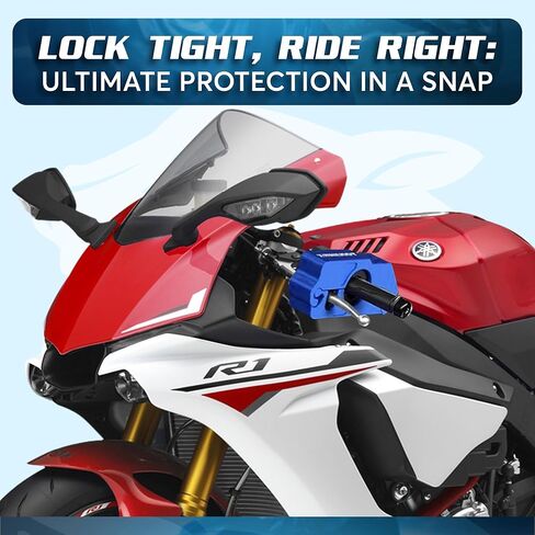 Upgraded Motorcycle Lock - A Grip/Throttle/Brake/Handlebar Lock to Secure a Bike, Scooter, Moped or ATV in Under 5 Seconds! (Black). Bonus - Custom Holster for Easy Storage & Carriage in Kuwait