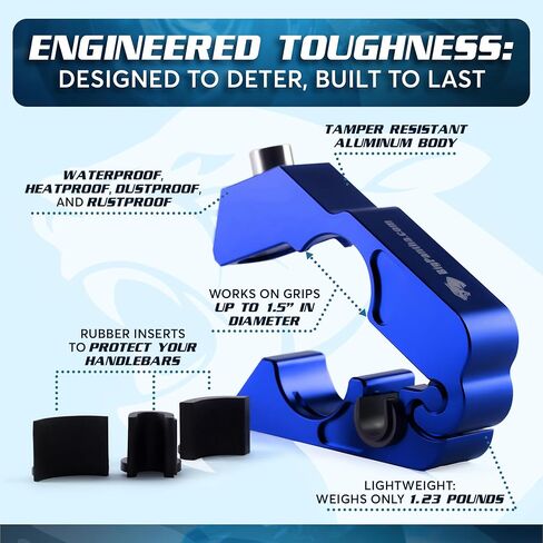 Upgraded Motorcycle Lock - A Grip/Throttle/Brake/Handlebar Lock to Secure a Bike, Scooter, Moped or ATV in Under 5 Seconds! (Black). Bonus - Custom Holster for Easy Storage & Carriage in Kuwait