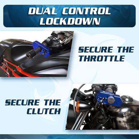 Upgraded Motorcycle Lock - A Grip/Throttle/Brake/Handlebar Lock to Secure a Bike, Scooter, Moped or ATV in Under 5 Seconds! (Black). Bonus - Custom Holster for Easy Storage & Carriage in Kuwait