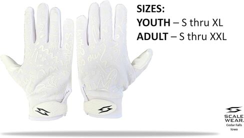 Just for You Momma Football Receiver Gloves - Black, White, Battle College Lineman, Football Gloves, Adult, Youth, Men’s, Small to XXL Sizes in Kuwait