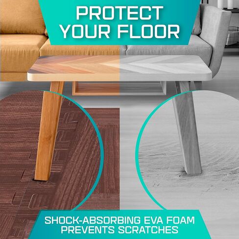 Yes4All 12,24,36 SQ.FT Wood Grain Puzzle Exercise Mat Protective Flooring, EVA Interlocking Foam Floor Tiles with Border for Home in Kuwait