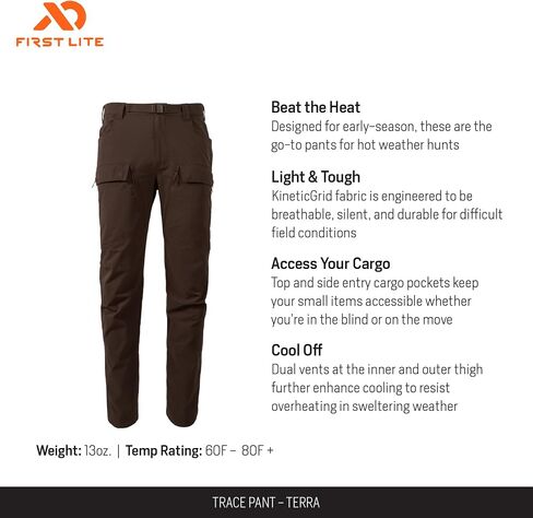 First Lite Men's Trace Pant - Ultralight Breathable Camo Hunting Pants in Saudi Arabia