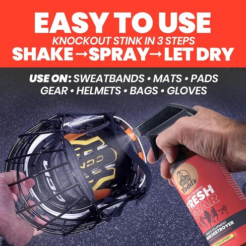 Uncle Todd's Fresh Gear Sports Equipment Odor Eliminator Spray - Extra Strength Enzyme-Powered Deodorizer for Football, Hockey, Gym Bags, and Athletic Gear - Citrus Sport Scent - 16oz in Saudi Arabia