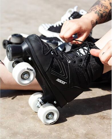ROCES Unisex Kolossal Black/White Roller Skates for Intermediate and Upper Intermediate Level Skaters | Comfortable High-Performance Street Quad Skates for Women and Men in Kuwait