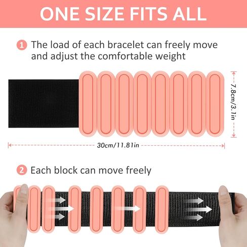 Adjustable Wrist & Ankle Weights Set of 2(1Lbs Each), Premium Silicone Wearable Weight Bracelets, Fits for Yoga, Pilates, Home Gym Workout, Dance, Pool Exercises, Jogging, Cardio, Strength Training in Saudi Arabia