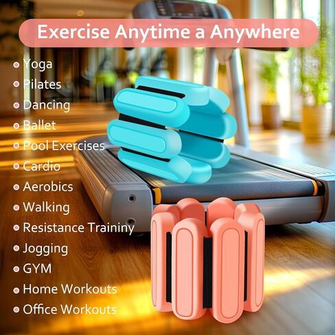 Adjustable Wrist & Ankle Weights Set of 2(1Lbs Each), Premium Silicone Wearable Weight Bracelets, Fits for Yoga, Pilates, Home Gym Workout, Dance, Pool Exercises, Jogging, Cardio, Strength Training in Saudi Arabia